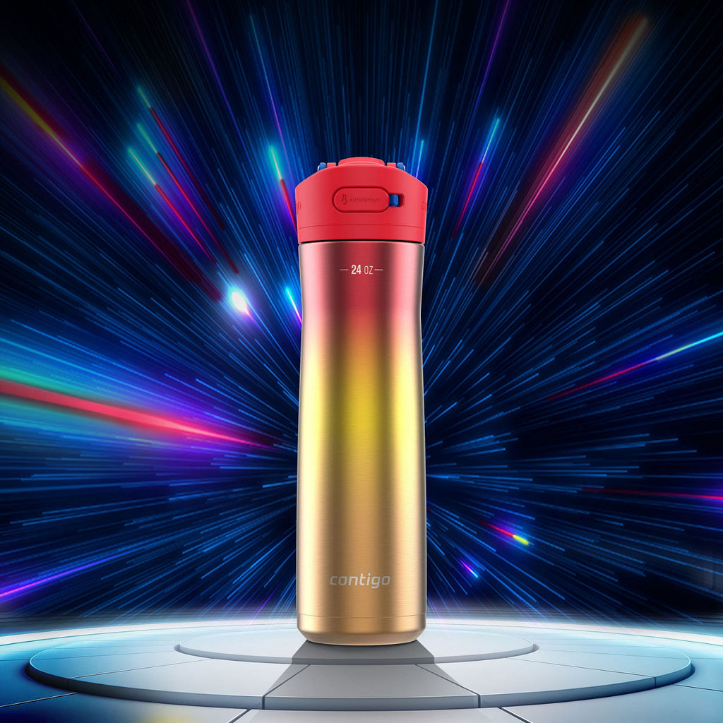 Contigo® Ashland Chill 2.0 Stainless Steel Water Bottle with AUTOSPOUT® Lid | 24 oz | Watermelon Ombre | Cup Holder