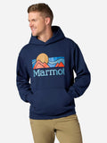Marmot Men’s Coastal Hoodie Shirt in Nightfall Navy | Recycled Cotton