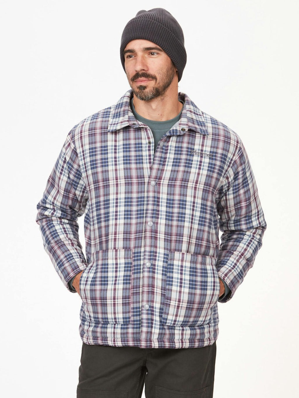 Marmot Men's Lanigan Flannel Chore Coat in Sleet | Cotton
