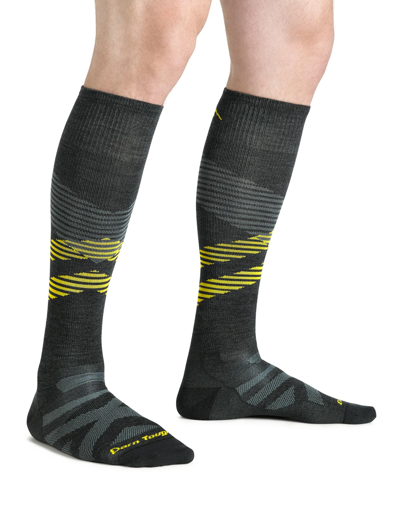 Marmot Darn Tough Men's Pennant RFL Over-the-Calf Ultra-Lightweight Ski & Snowboard Socks in Darn Tough Carbon | Merino Wool