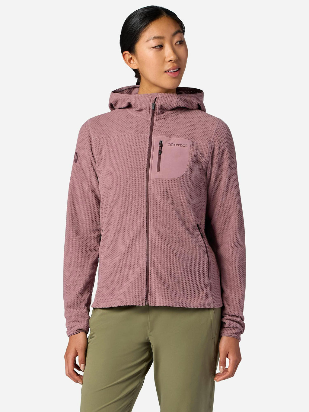 Marmot Women's AirFleece Performance Full-Zip Hoody in Light Mauve