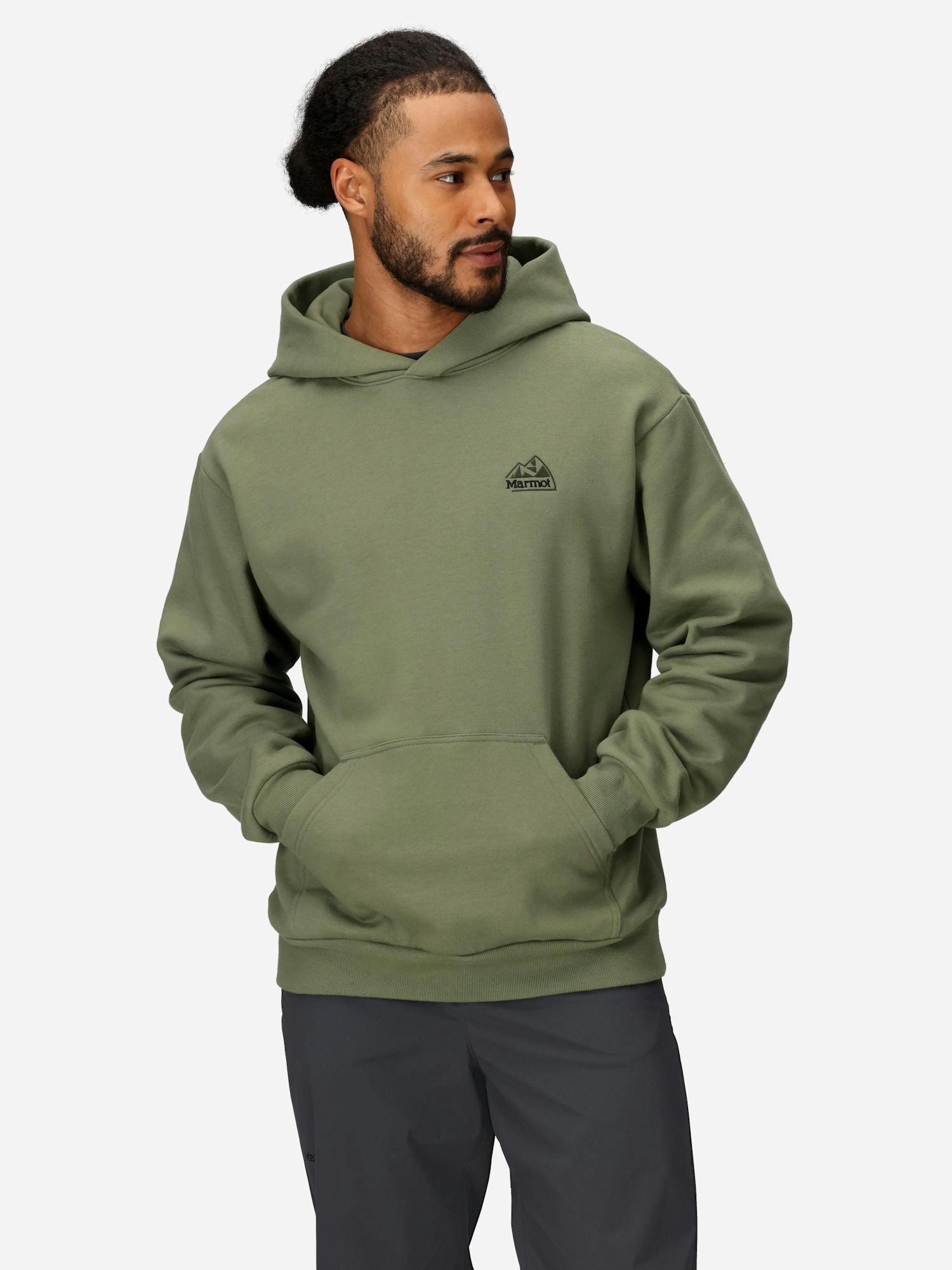 Marmot Men's Peaks Hoodie Jacket in Olive Grove | Cotton