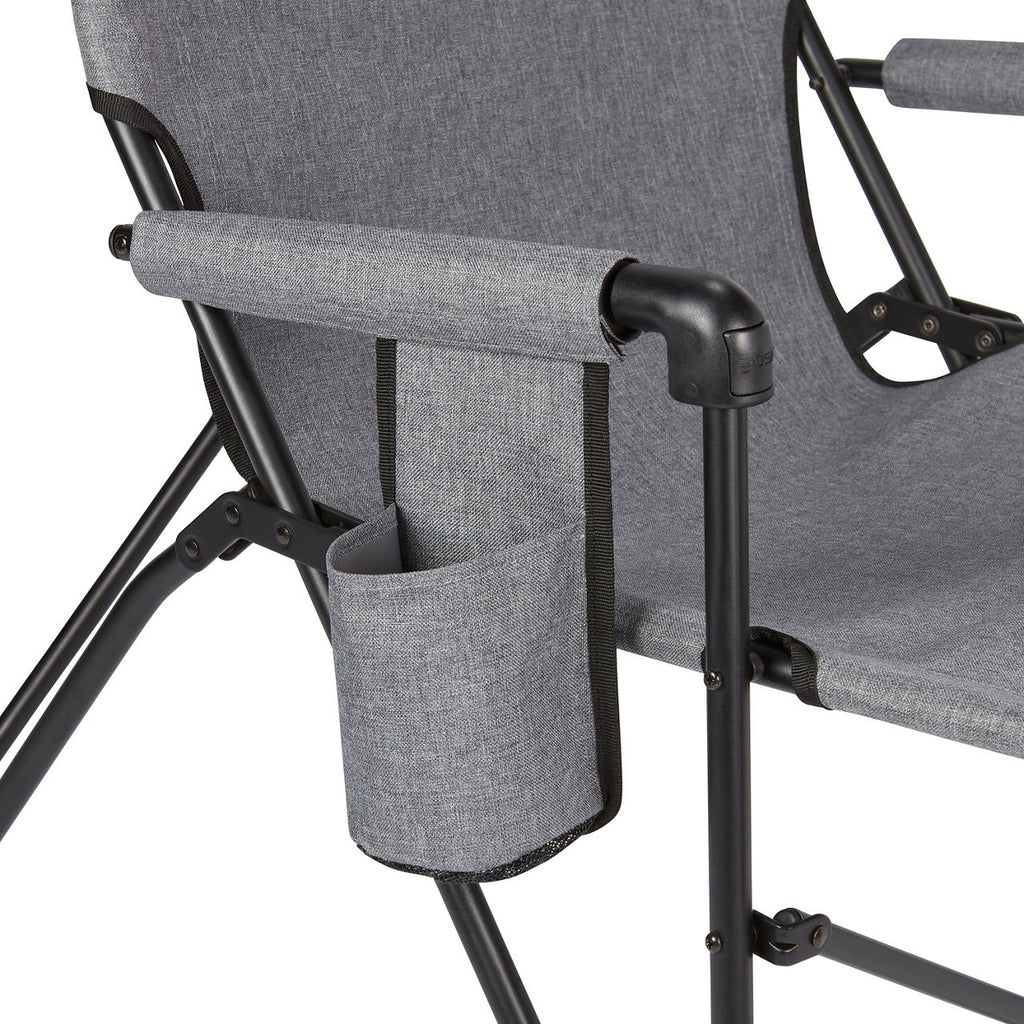 Coleman Forester Series Deck Chair | 18L x 21.2W x 17H | Grey | Cup Holder | Strong Steel Frame | Supports Up To 250 lbs