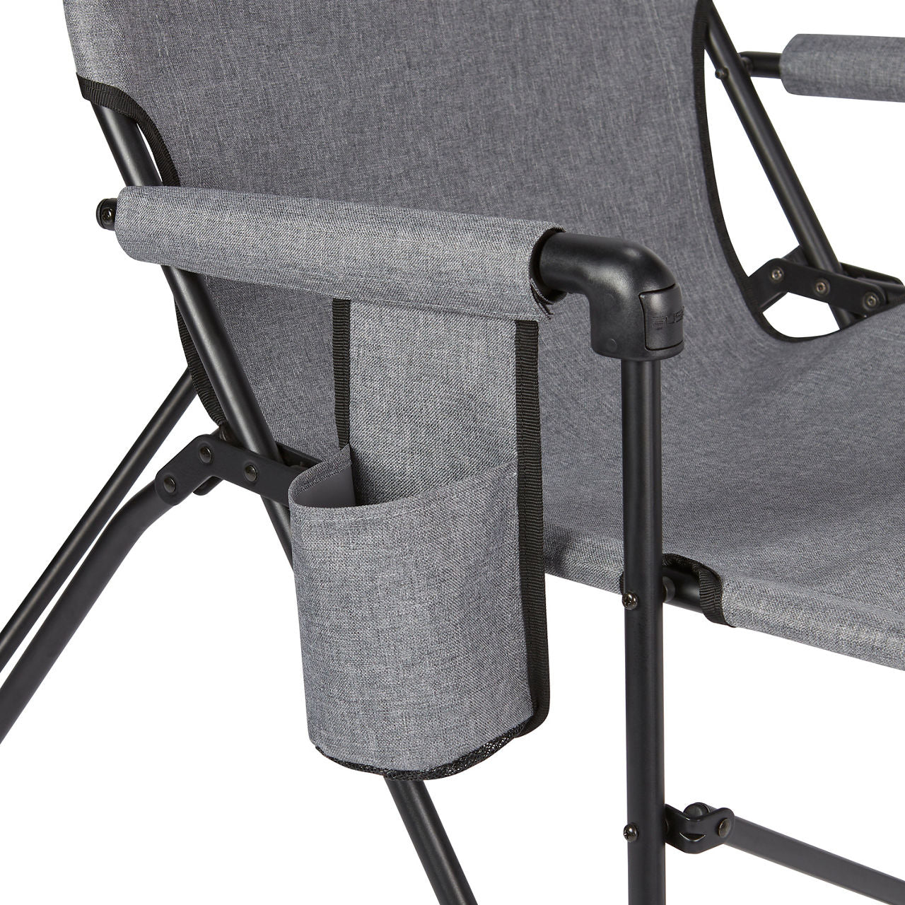 Coleman Forester Series Deck Chair | 18L x 21.2W x 17H | Grey | Cup Holder | Strong Steel Frame | Supports Up To 250 lbs
