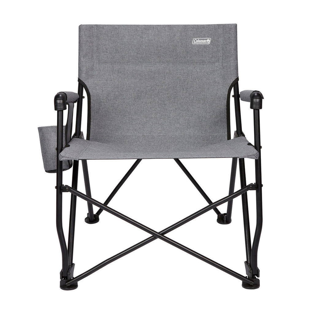 Coleman Forester Series Deck Chair | 18L x 21.2W x 17H | Grey | Cup Holder | Strong Steel Frame | Supports Up To 250 lbs