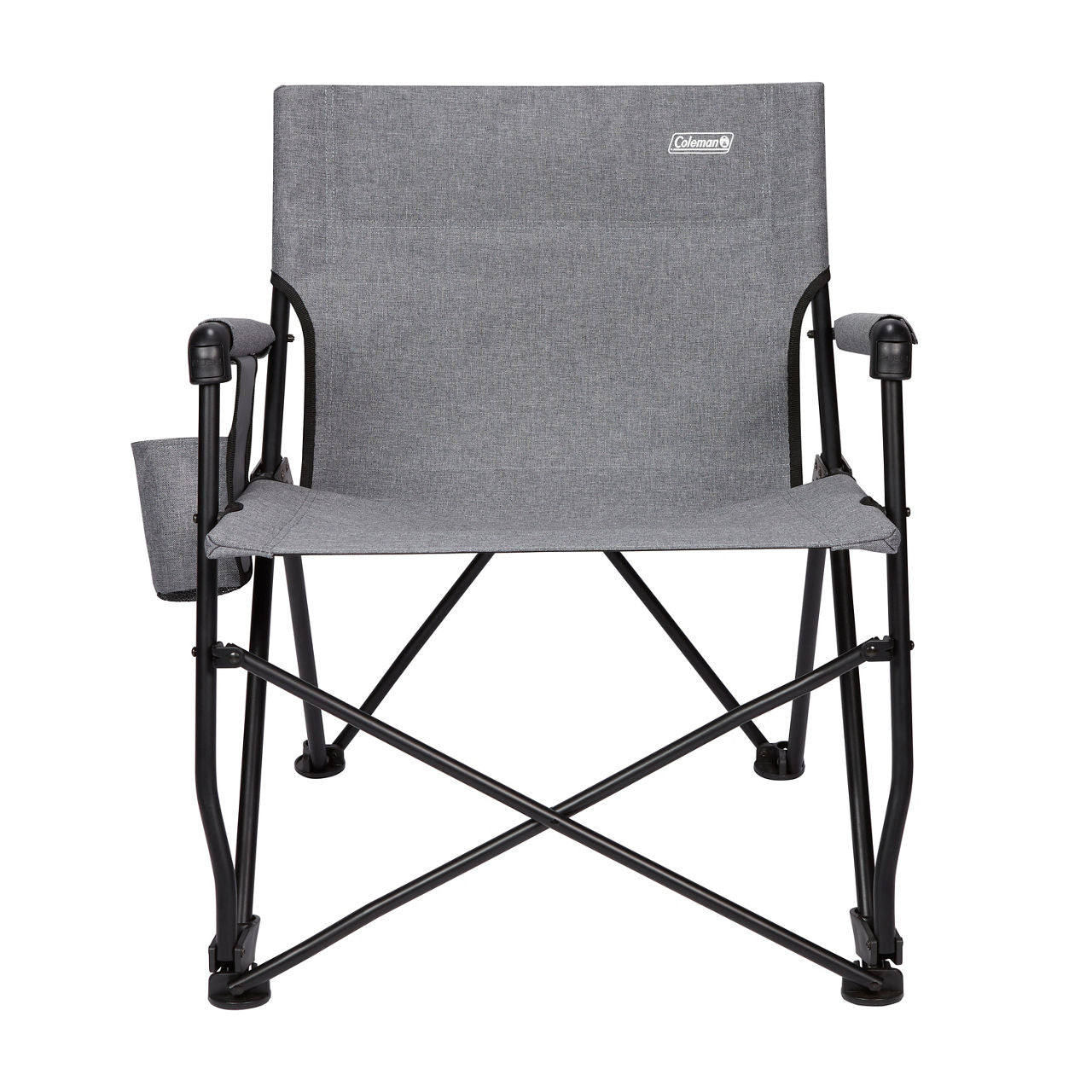 Coleman Forester Series Deck Chair | 18L x 21.2W x 17H | Grey | Cup Holder | Strong Steel Frame | Supports Up To 250 lbs
