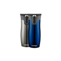 Contigo® West Loop 2.0 Stainless Steel Travel Mug with AUTOSEAL® Lid | 16oz | 2-Pack | Monaco & Stainless Steel | Cup Holder