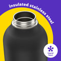 Bubba Radiant Stainless Steel Simple-Lid Rubberized Water Bottle | 64oz. | Licorice