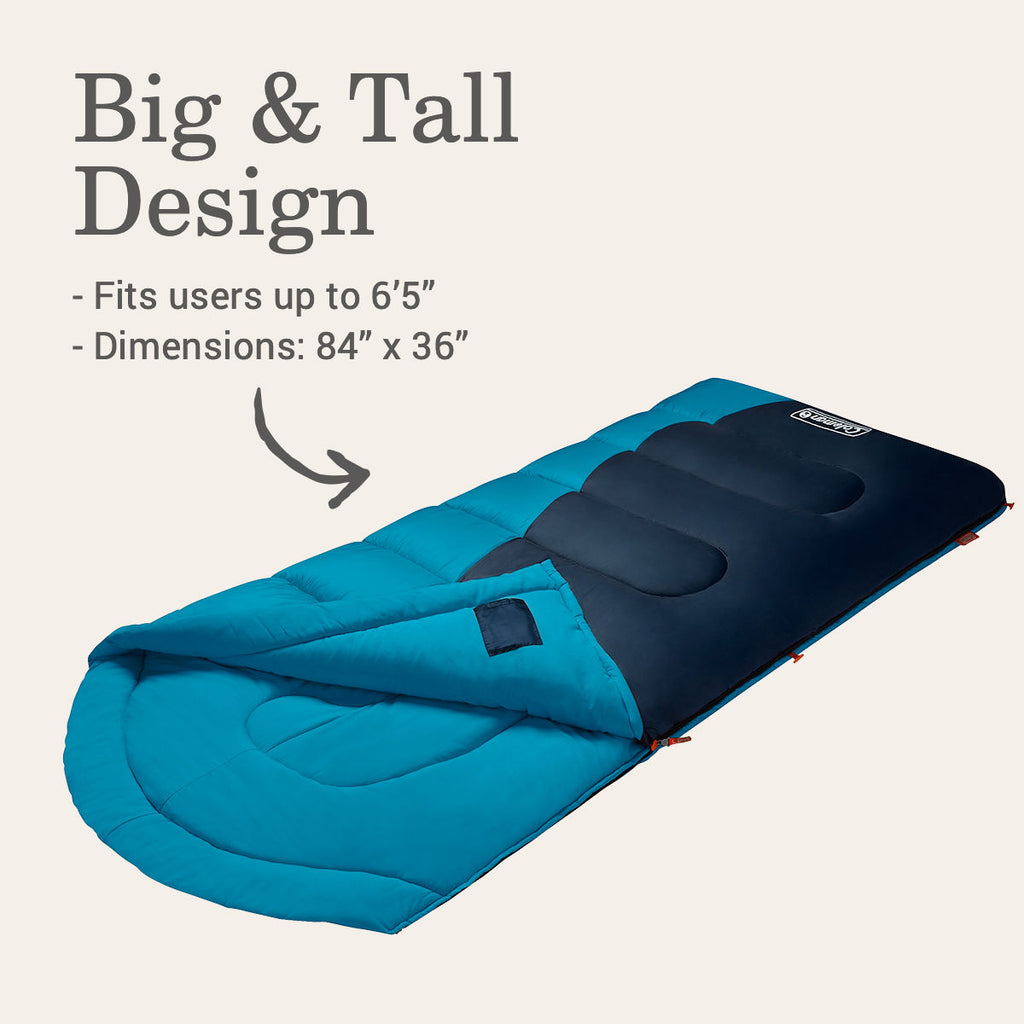 Coleman Montauk 40°F Big & Tall Contour Sleeping Bag | Ocean