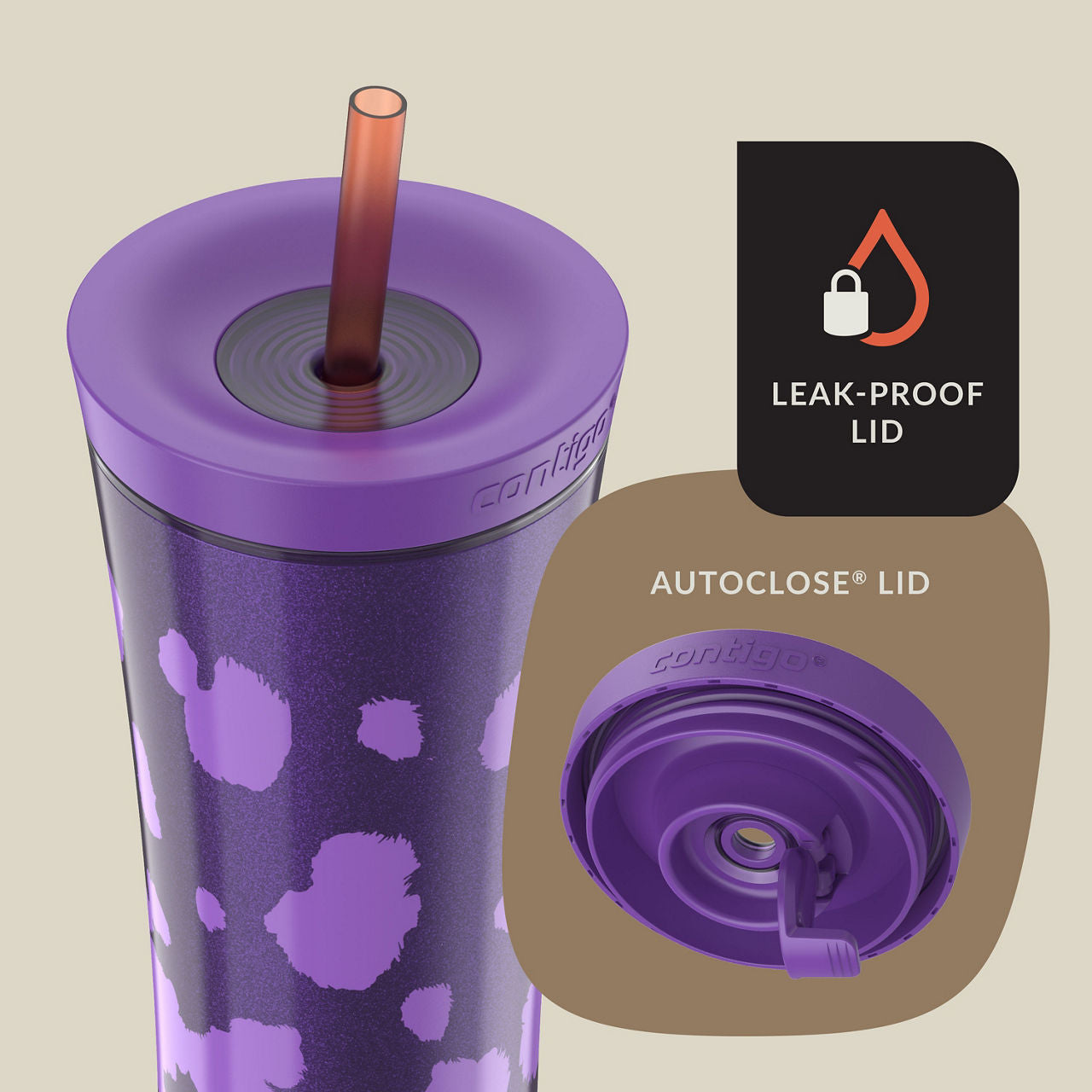 Contigo® x Ally Love Streeterville AUTOCLOSE® Shake & Go® Tumbler | 20oz | Violet