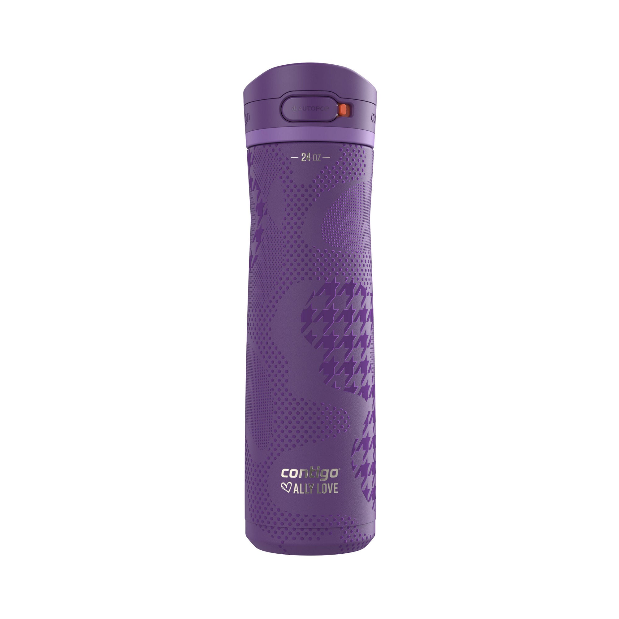 Contigo® x Ally Love Jackson Chill 2.0 Stainless Steel Water Bottle with AUTOPOP® Lid | 24oz | Violet | Cup Holder