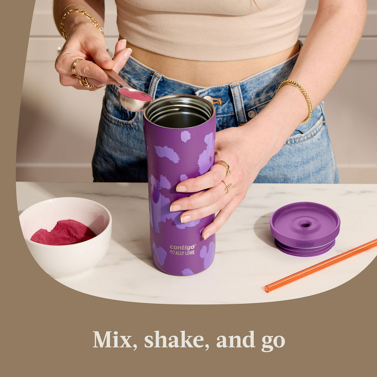 Contigo® x Ally Love Streeterville 2.0 Stainless Steel Tumbler with Straw | 24oz | Violet
