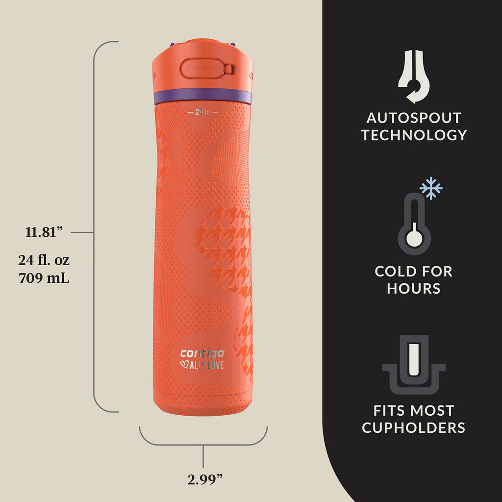 Contigo® x Ally Love Ashland Chill 2.0 Stainless Steel Water Bottle with AUTOSPOUT® Lid | 24oz