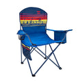Coleman Stranger Things™ Quad Chair with Cooler | Blue Stripe | Cup Holder | Adjustable Arm Heights