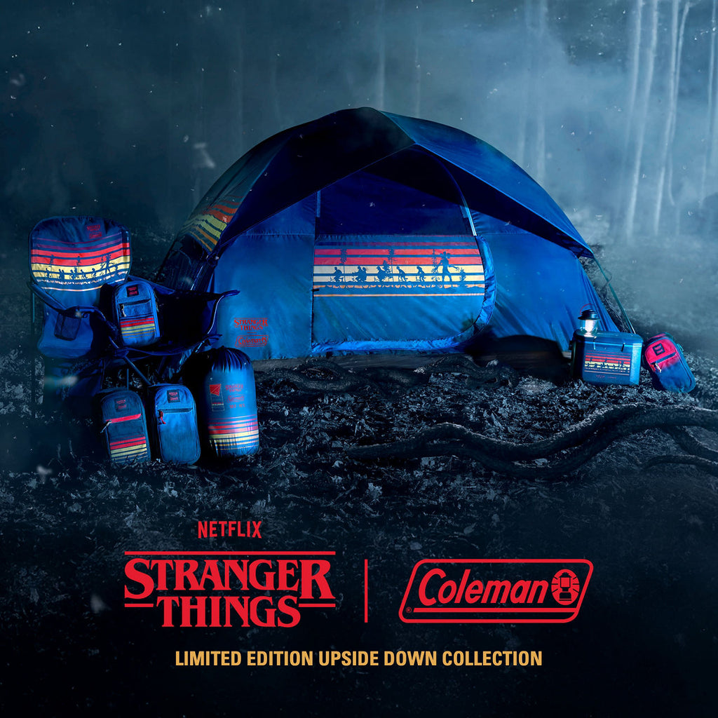 Coleman Stranger Things™ 4-Person Dome Tent | 9 x 7'with 4'11" center height | Blue Stripe