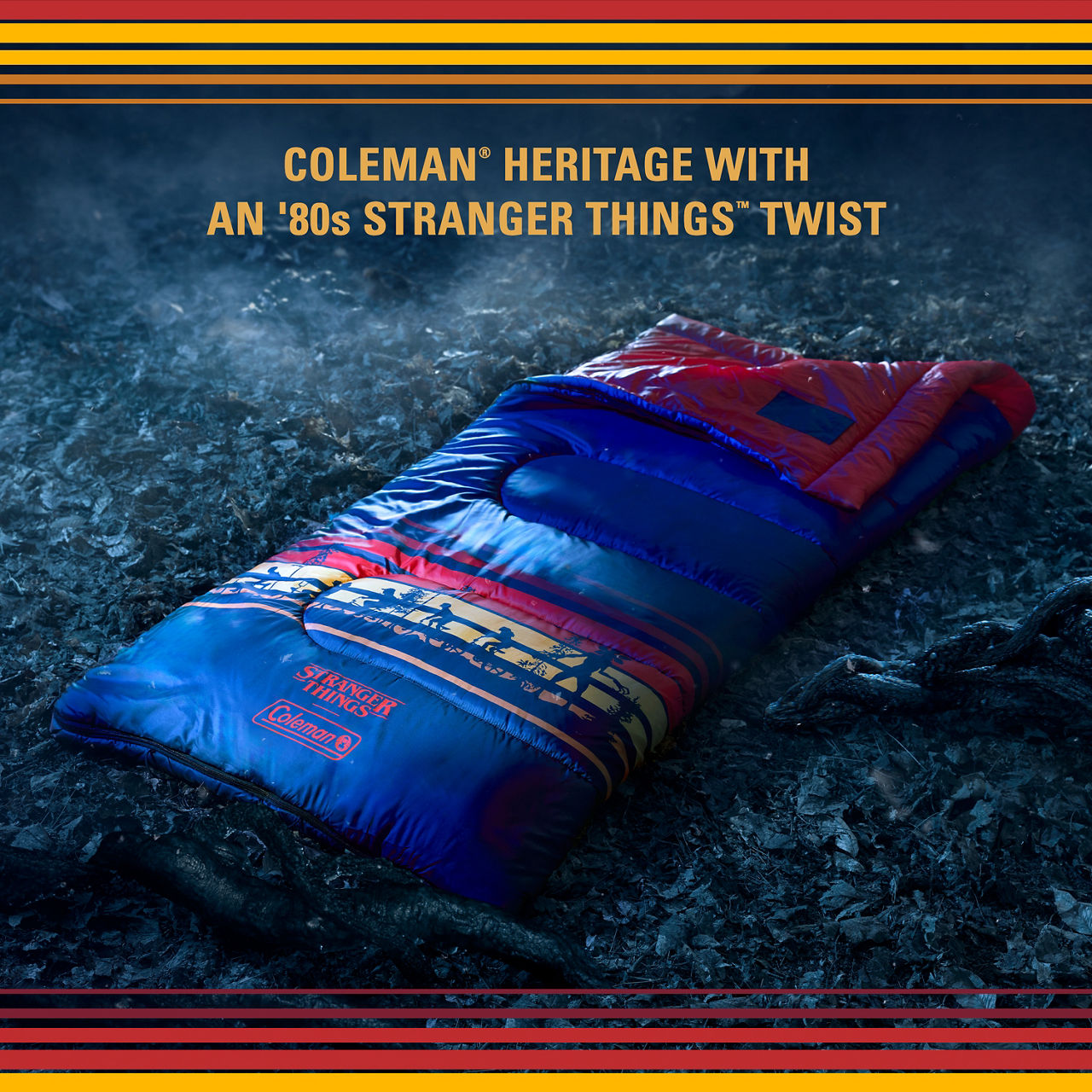 Coleman Stranger Things™ 50°F Sleeping Bag | Blue Stripe