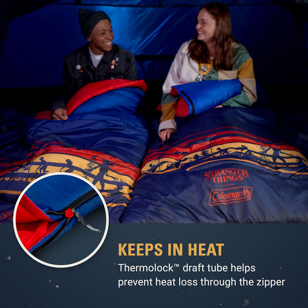Coleman Stranger Things™ 50°F Sleeping Bag | Blue Stripe
