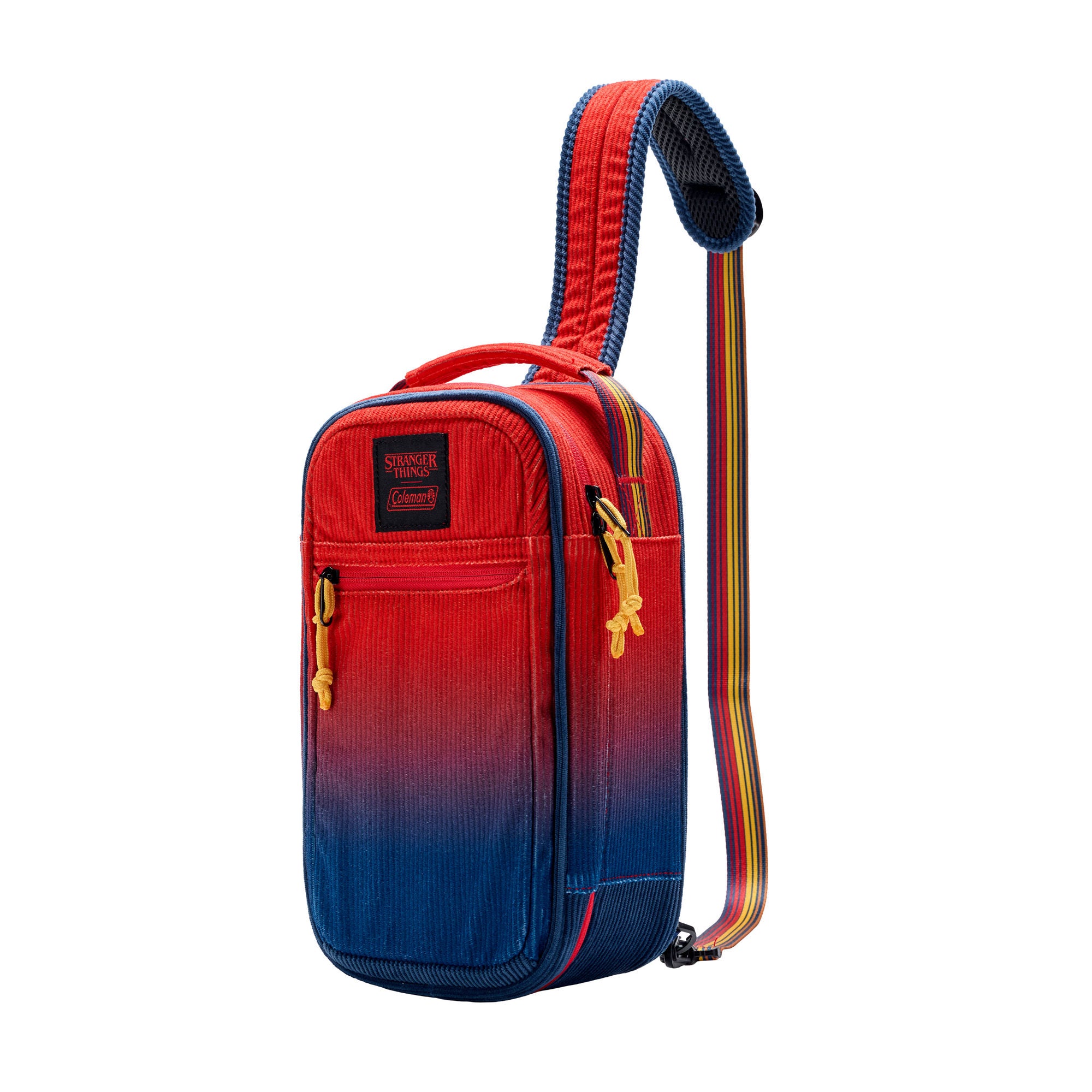 Coleman Stranger Things 6-Can Convertible Soft-Sided Cross-Body Sling Cooler | Red Fade