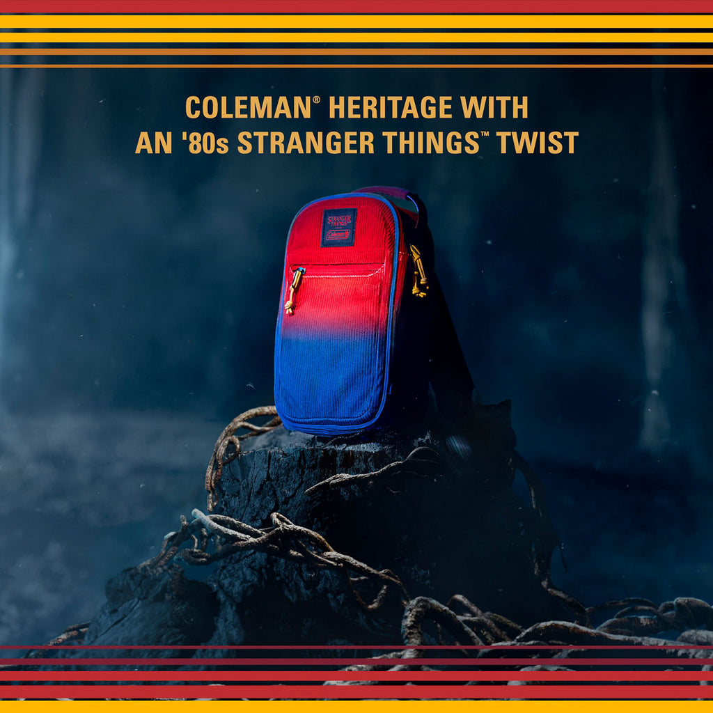 Coleman Stranger Things 6-Can Convertible Soft-Sided Cross-Body Sling Cooler | Red Fade