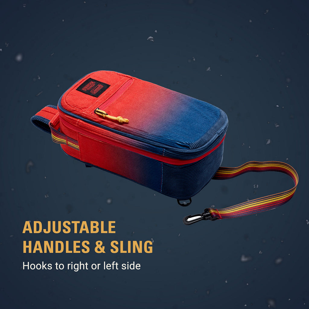 Coleman Stranger Things 6-Can Convertible Soft-Sided Cross-Body Sling Cooler | Red Fade