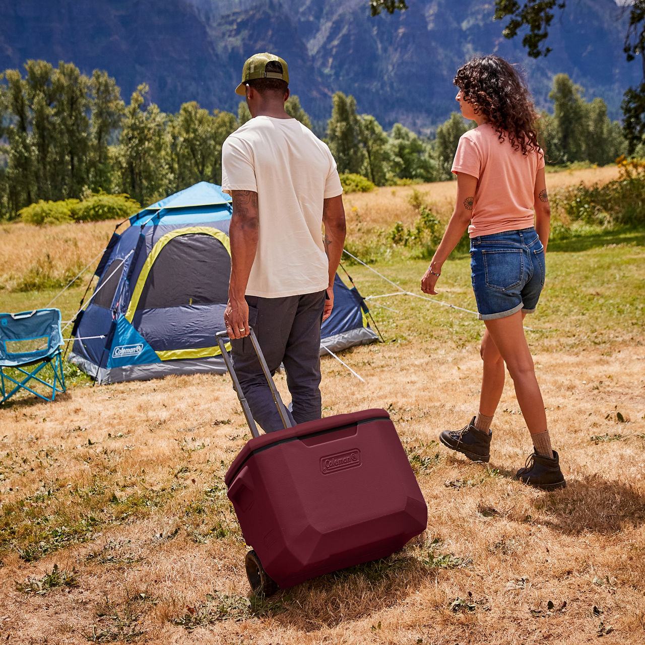 Coleman Chiller™ 60-Quart Cooler With Wheels | Cranberry