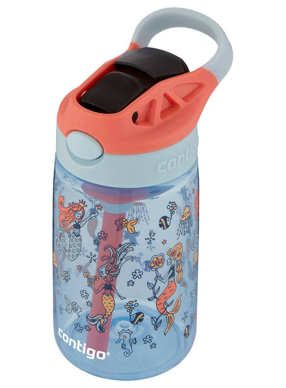 Contigo® Kids Straw Water Bottle with AUTOSPOUT® Lid | 14oz | Mermaids