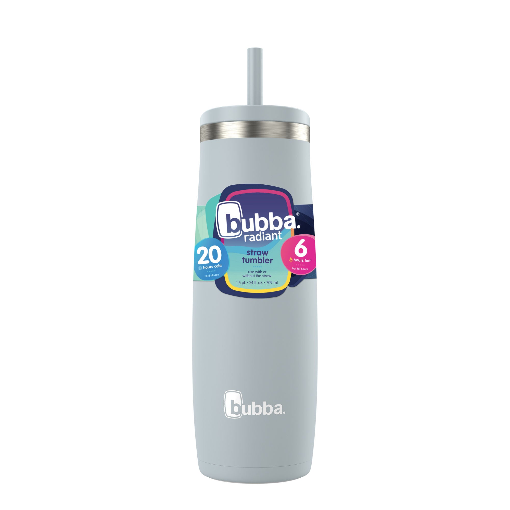 bubba Radiant Stainless Steel Tumbler With Straw | 24oz | Light Stone