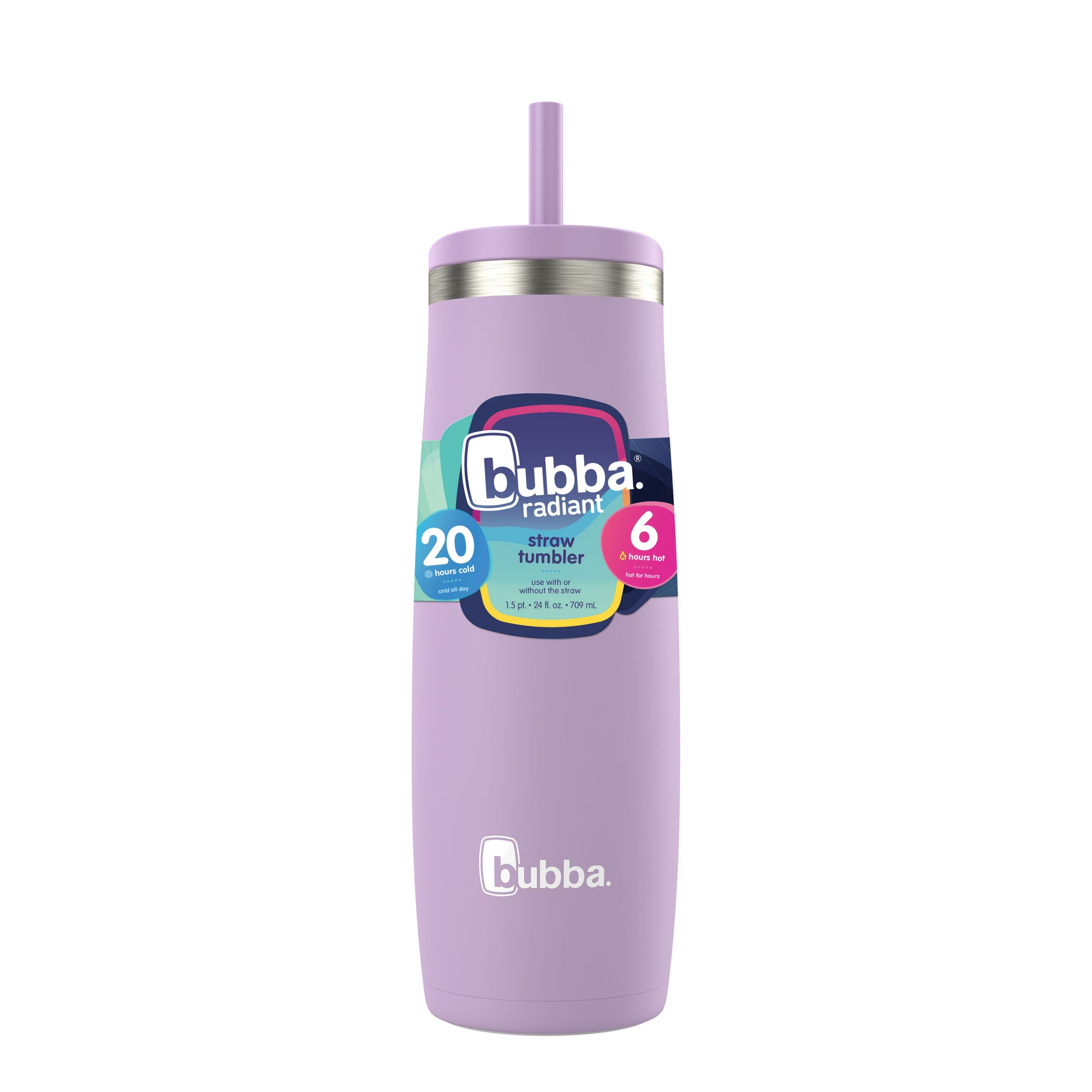 bubba Radiant Stainless Steel Tumbler With Straw | 24oz | Lilac Dream