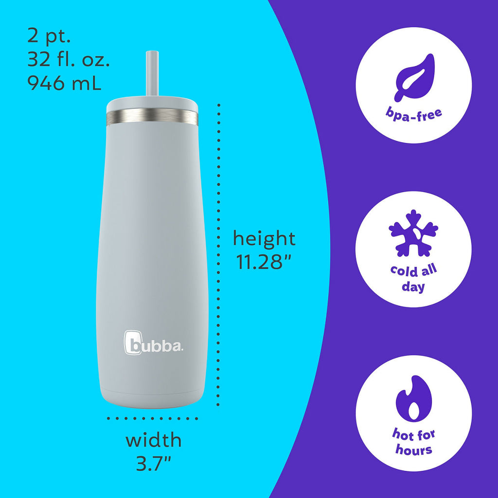 bubba Radiant Stainless Steel Tumbler With Straw | 32oz | Light Stone
