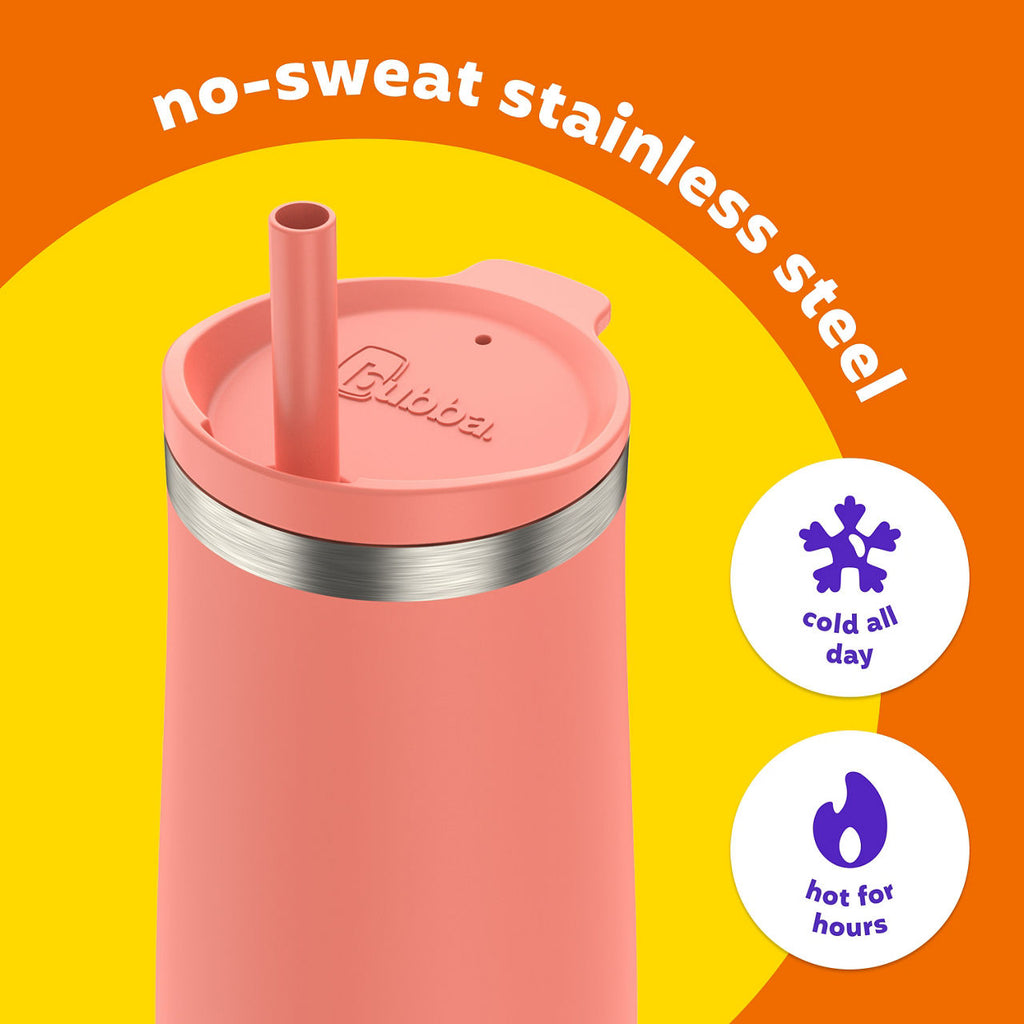 bubba Radiant Stainless Steel Tumbler With Straw | 32oz | Coral