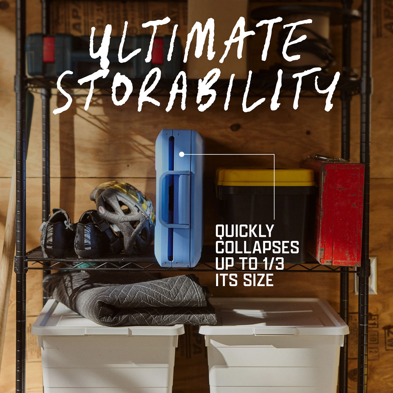 Coleman Snap 'N Go 55-Quart Collapsible Hard Cooler | Blue Sky