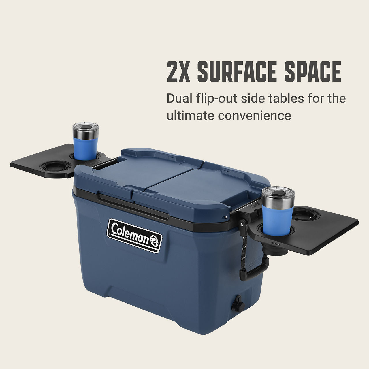 Coleman Flex 'N Go™ 52-Quart Cooler | Sapphire | Cup Holder | Supports Up To 250 lbs