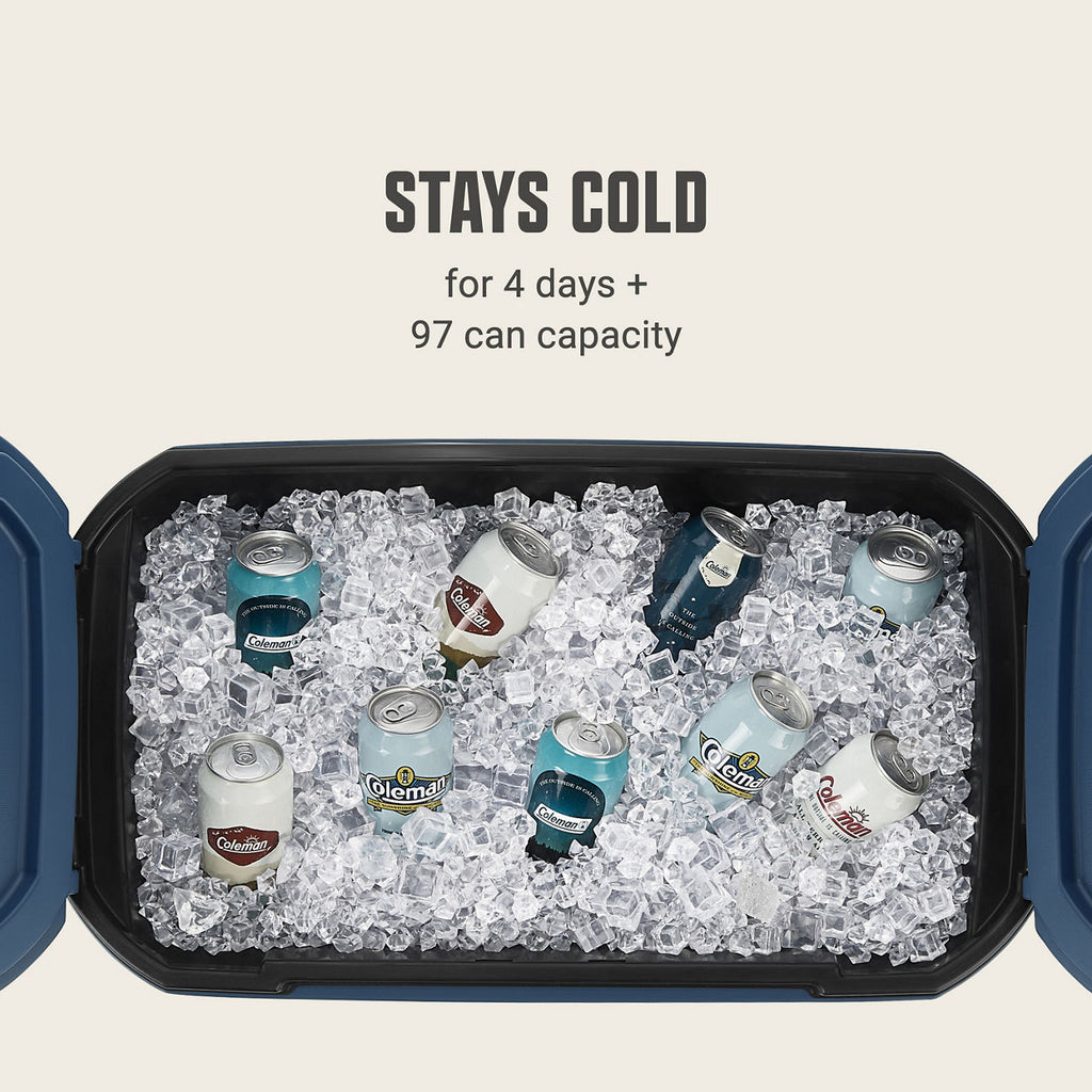 Coleman Flex 'N Go™ 62-Quart Wheeled Cooler | Sapphire | Cup Holder | Supports Up To 250 lbs