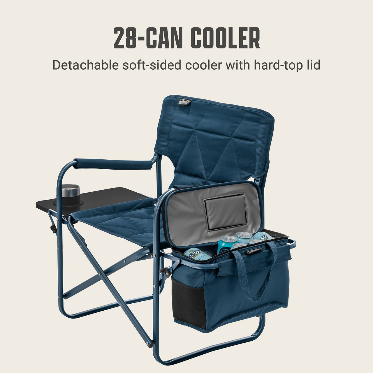 Coleman Flex 'N Go™ Chair Table + Cooler Sapphire | Cup Holder