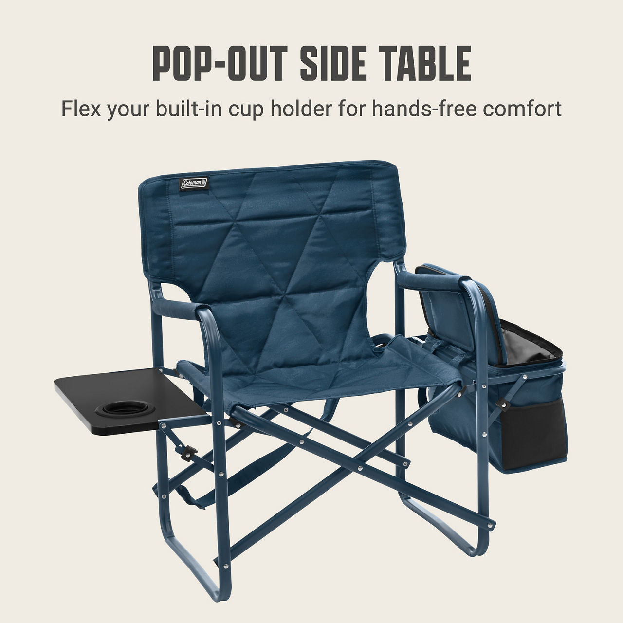 Coleman Flex 'N Go™ Chair Table + Cooler Sapphire | Cup Holder