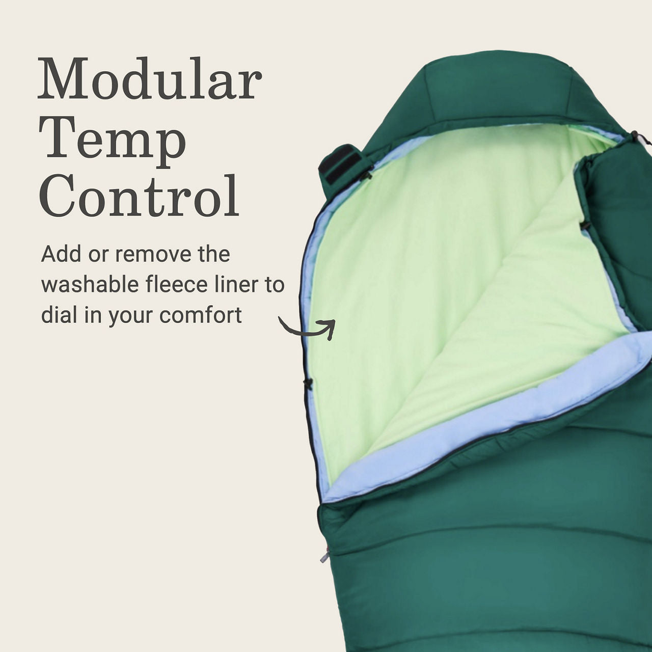 Coleman Cozy 30°F Sleeping Bag With Integrated Liner | Green