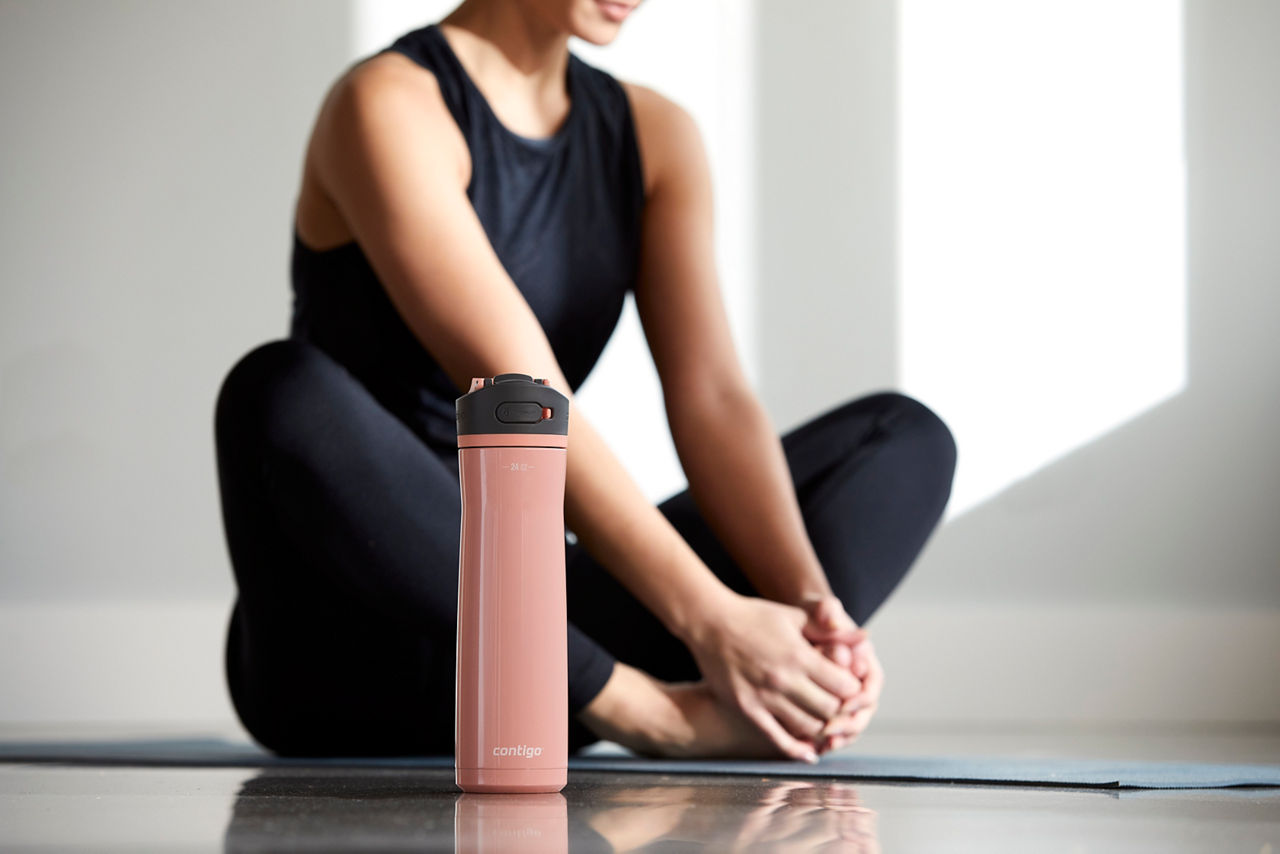 Contigo® Ashland Chill 2.0 Stainless Steel Water Bottle with AUTOSPOUT® Lid | 24oz | Pink Lemonade | Cup Holder