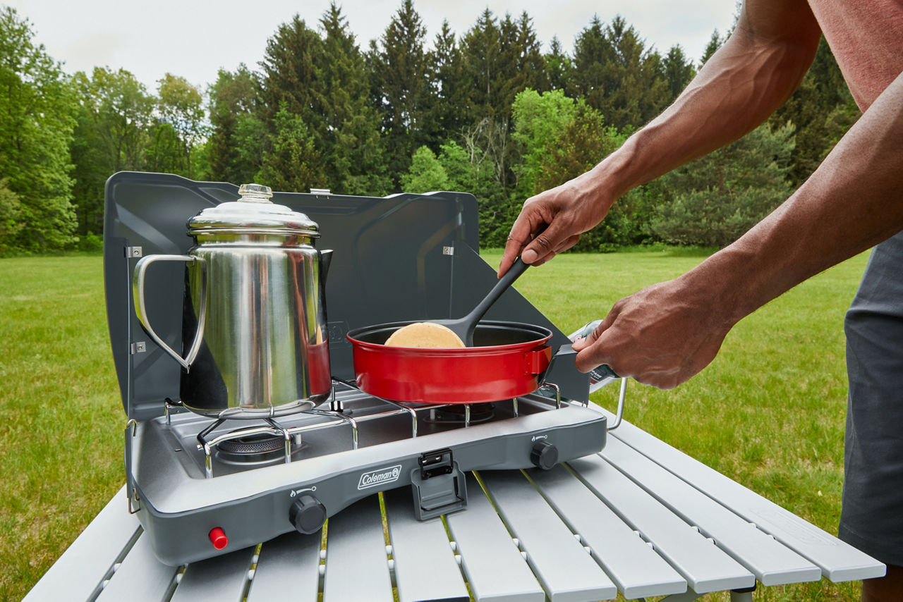Coleman Triton™+ 2-Burner Propane Gas Camping Stove | Grey