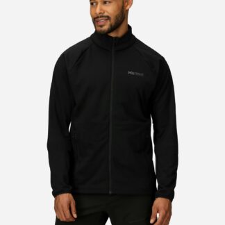 Marmot Men's Leconte Tech Grid Fleece Full-Zip Jacket in Black