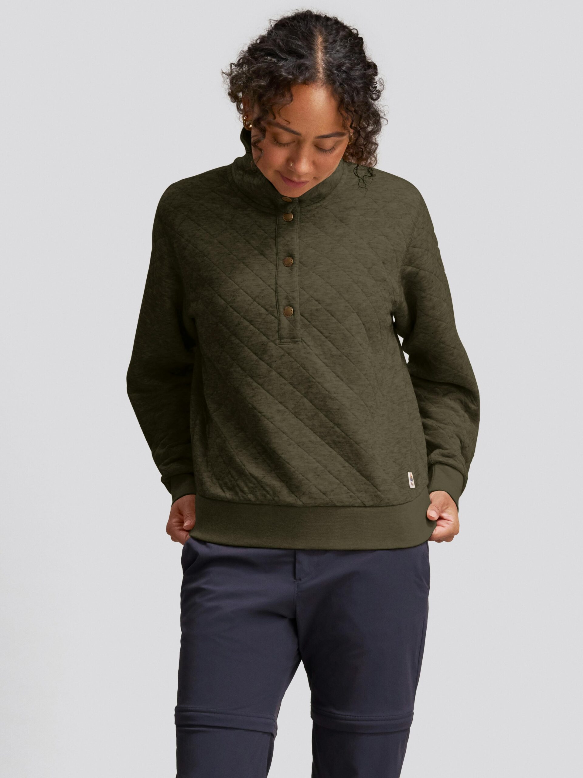 Marmot Women's Galen Quarter Snap Pullover (Spring 2025) in Nori Heather - Image 4
