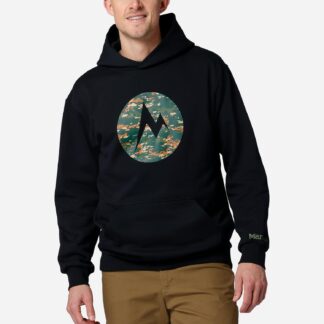 Marmot Men's Mdot Camo Hoodie Shirt in Black | Recycled Cotton