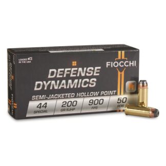 Fiocchi Shooting Dynamics, .44 Special, SJHP, 200 Grain, 50 Rounds