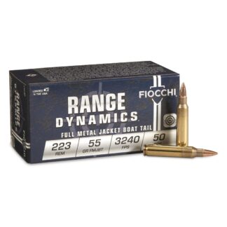 Fiocchi Rifle Shooting Dynamics, .223 Remington, FMJ-BT, 55 Grain, 50 Rounds