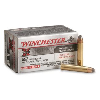 Winchester Super-X, .22 Magnum, JHP, 40 Grain, 50 Rounds