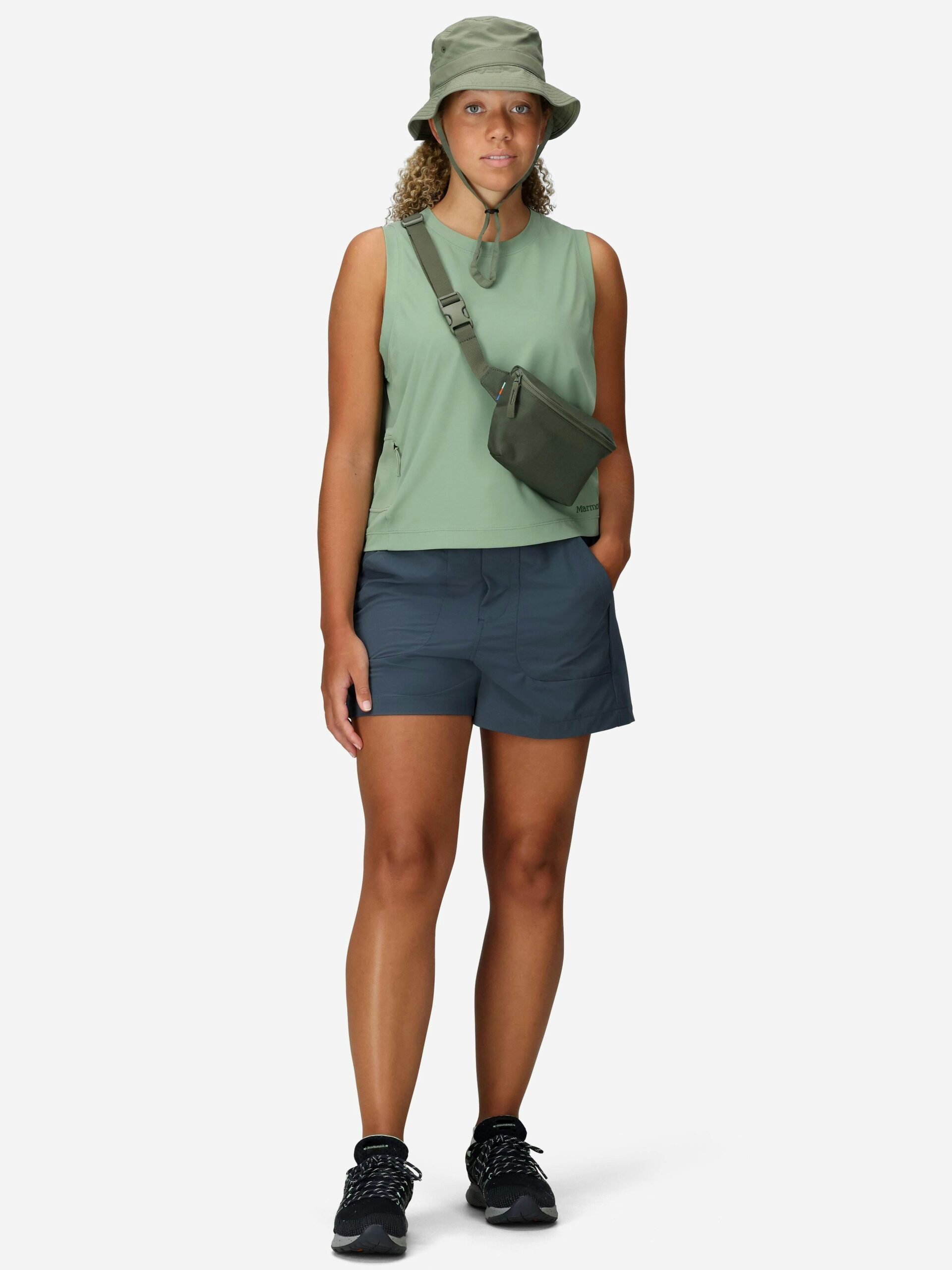 Marmot Women's AirExchange UPF 50 High-Neck Tank (Fall 2025) in Agate Green - Image 4