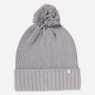 Marmot Women's Snoasis Pom-Pom Beanie (Fall 2025) in Grey Heather