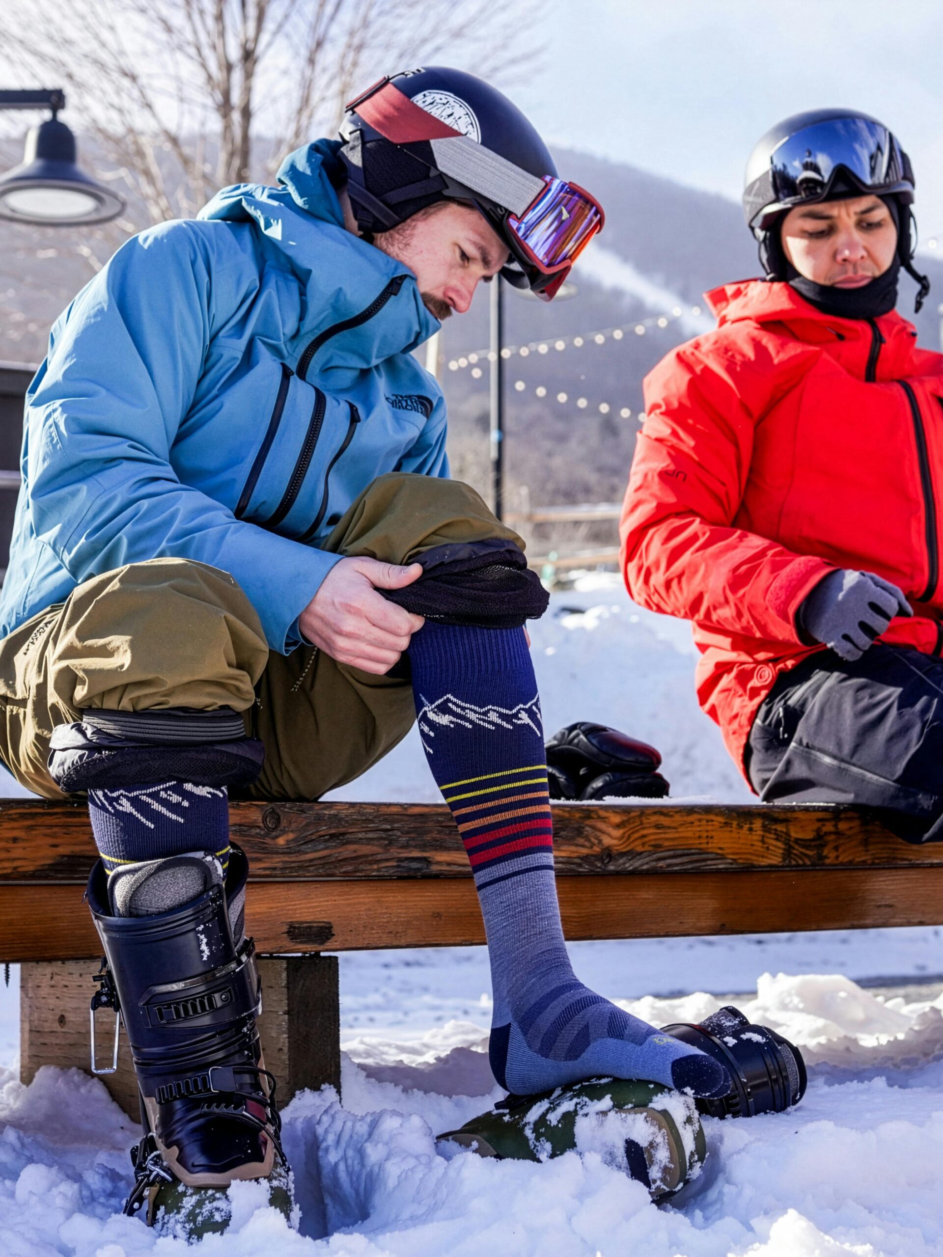 Marmot Darn Tough Men's Steep Lines Over-the-Calf Lightweight Ski & Snowboard Socks in Darn Tough Eclipse | Merino Wool - Image 3
