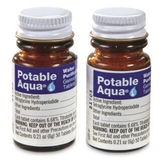Potable Aqua Drinking Water Germicidal Tablets, 100 Pack