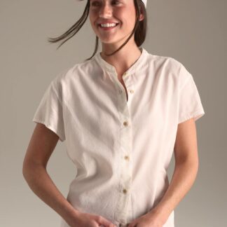 Marmot Women's Rhea Short-Sleeve Shirt (Spring 2026) in White | Organic Cotton