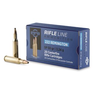 PPU, .222 Remington, SP, 50 Grain, 20 Rounds